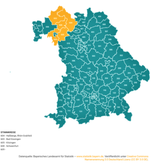 Stimmkreis Karte von Bayern